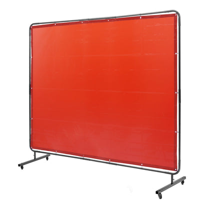 Welding Screen with Frame, 6' x 8' Welding Curtain Screen, Flame-Resistant Vinyl Welding Protection Screen on V952-DMSHJPF6X8YCCZQN5V0
