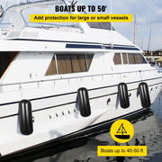 4 Ribbed Boat Fenders 10X 28" Black Center Hole Bumpers Mooring Protection V952-DNB10X28YCLWCBDSZV0