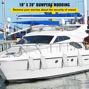 4 Ribbed Boat Fender 10" x 28" White Center Hole Bumper Mooring Protection V952-DNB10X28YCTWBS001V0