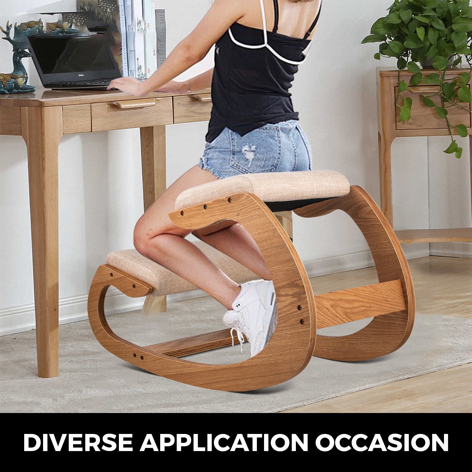 Ergonomic Kneeling Chair Heavy Duty Better Posture Kneeling Stool Office Chair Home for Body Shaping V952-DNGDBXMSKJ0000001V0