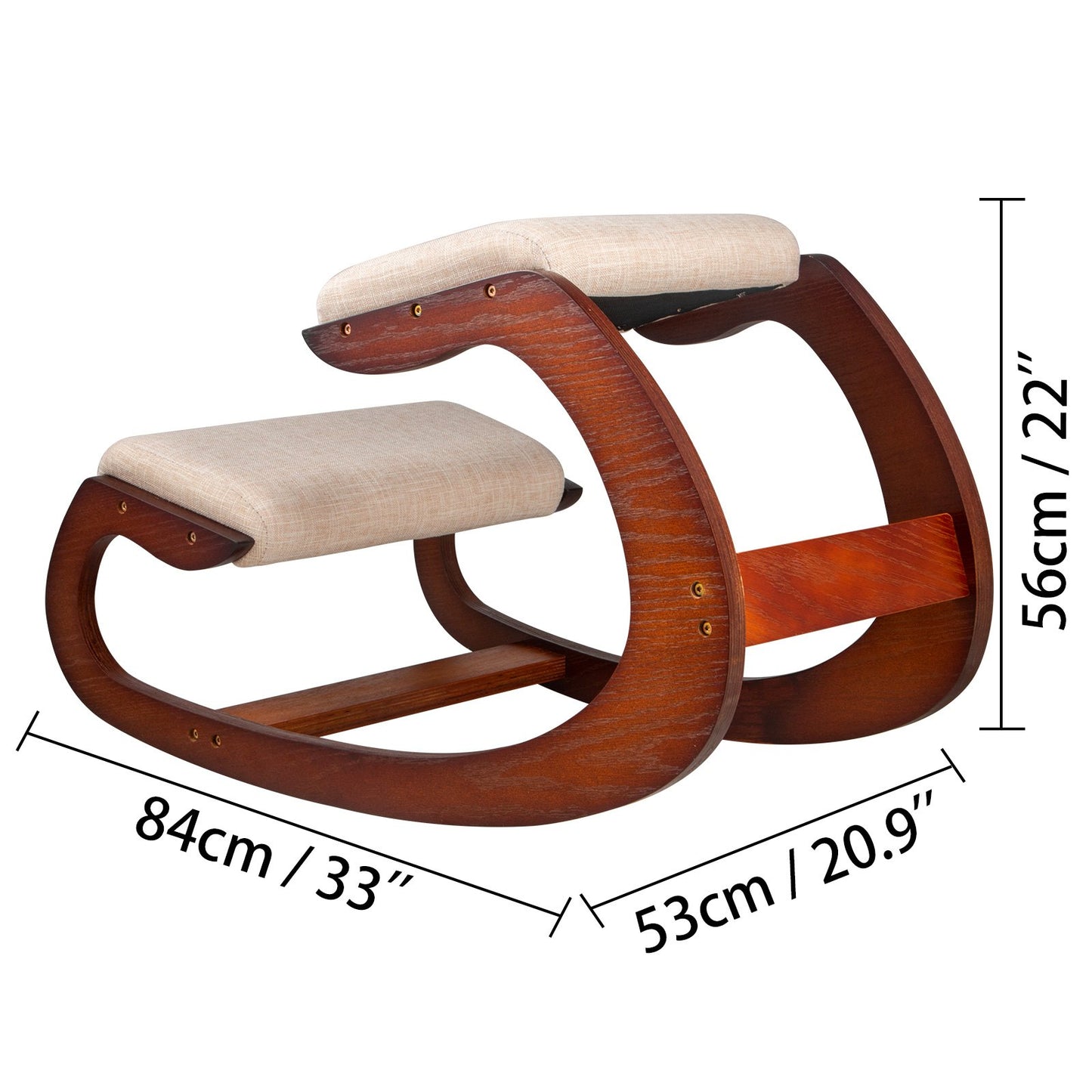 Ergonomic Kneeling Chair Wooden Neck Pain Relief Relieve Fatigue Wood Stool V952-DNGDSHTSKJ0000001V0