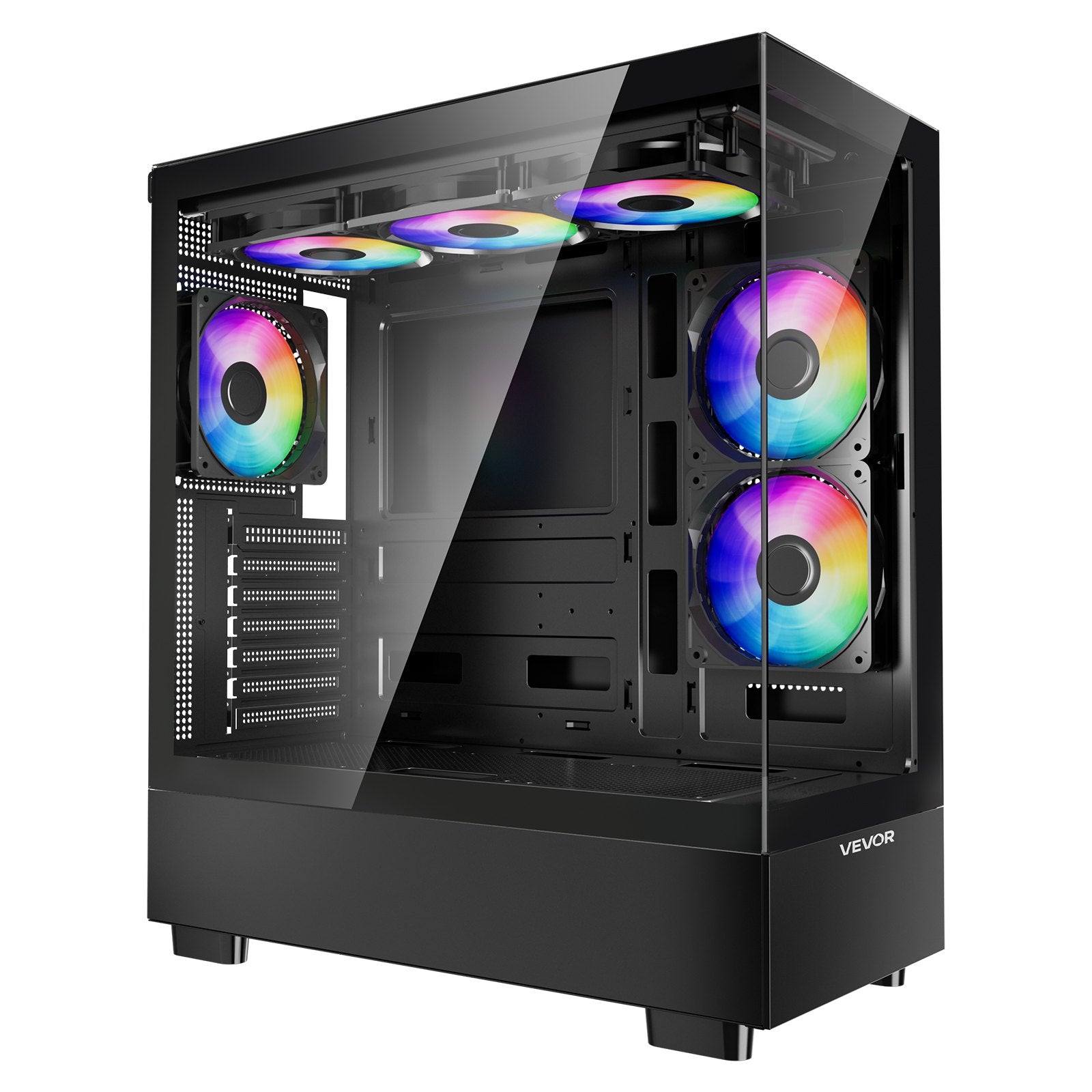 Mid-Tower ATX PC Gaming Case Computer Case with 6 x 120 mm PWM ARGB Fans V952-DNJXZT120MMAIKYPY001V9