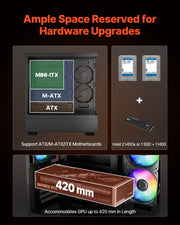 Mid-Tower ATX PC Gaming Case Computer Case with 6 x 120 mm PWM ARGB Fans V952-DNJXZT120MMAIKYPY001V9