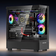 Mid-Tower ATX PC Gaming Case Computer Case with 6 x 120 mm PWM ARGB Fans V952-DNJXZT120MMAIKYPY001V9