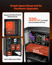 Mid-Tower ATX PC Gaming Case Computer Case Box with 4 x 120 mm ARGB Fans V952-DNJXZT120MMAXBJ08001V9