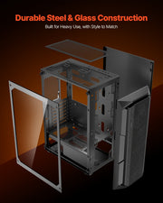 Mid-Tower ATX PC Gaming Case Computer Case Box with 4 x 120 mm ARGB Fans V952-DNJXZT120MMAXBJ08001V9