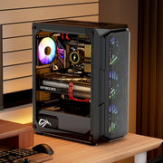 Mid-Tower ATX PC Gaming Case Computer Case Box with 4 x 120 mm ARGB Fans V952-DNJXZT120MMAXBJ08001V9