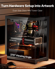 PC Gaming Case Mid-Tower Computer Case with 2 Fans for ATX Motherboard V952-DNJXZT120MMBHRVR6001V9