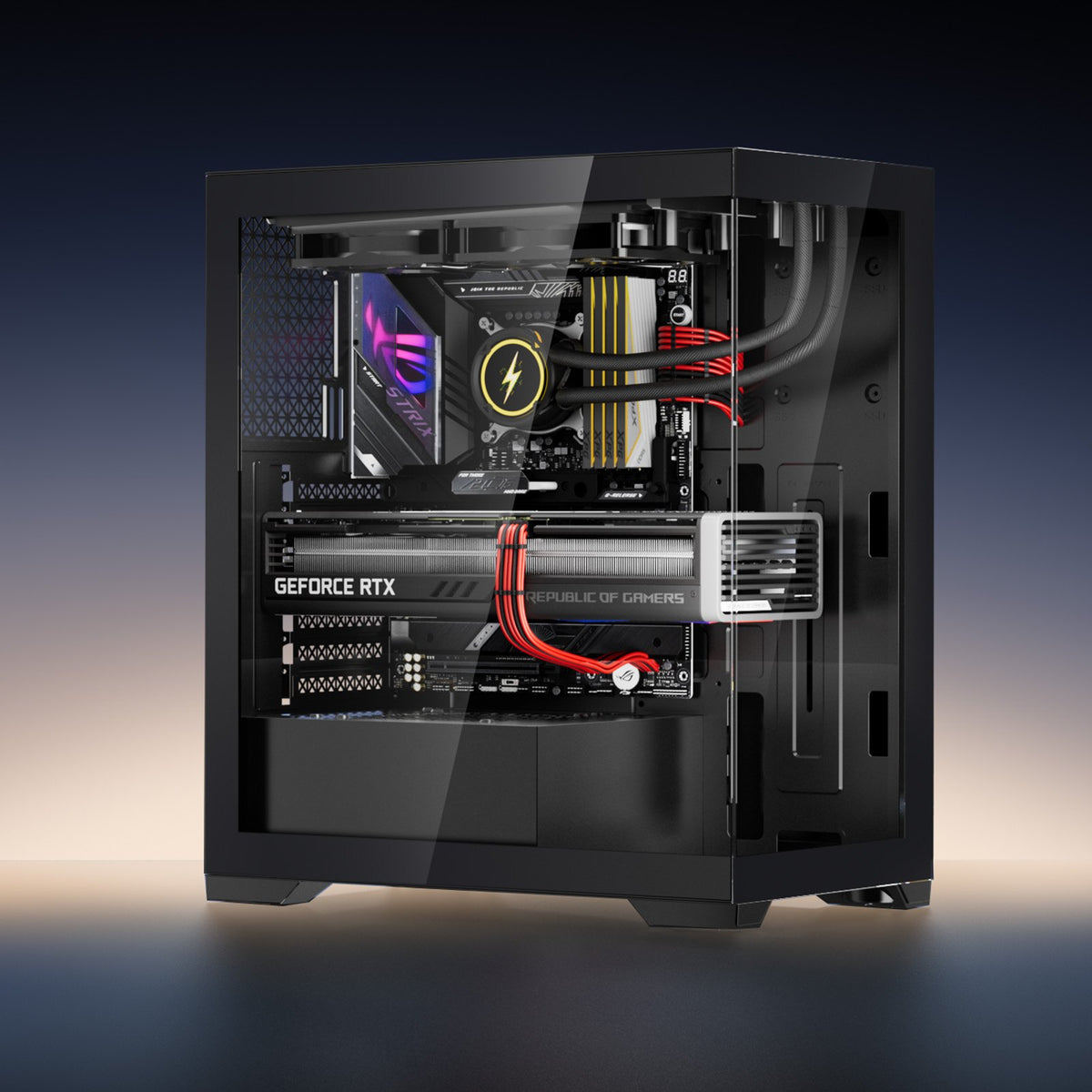 PC Gaming Case Mid-Tower Computer Case with 2 Fans for ATX Motherboard V952-DNJXZT120MMBHRVR6001V9