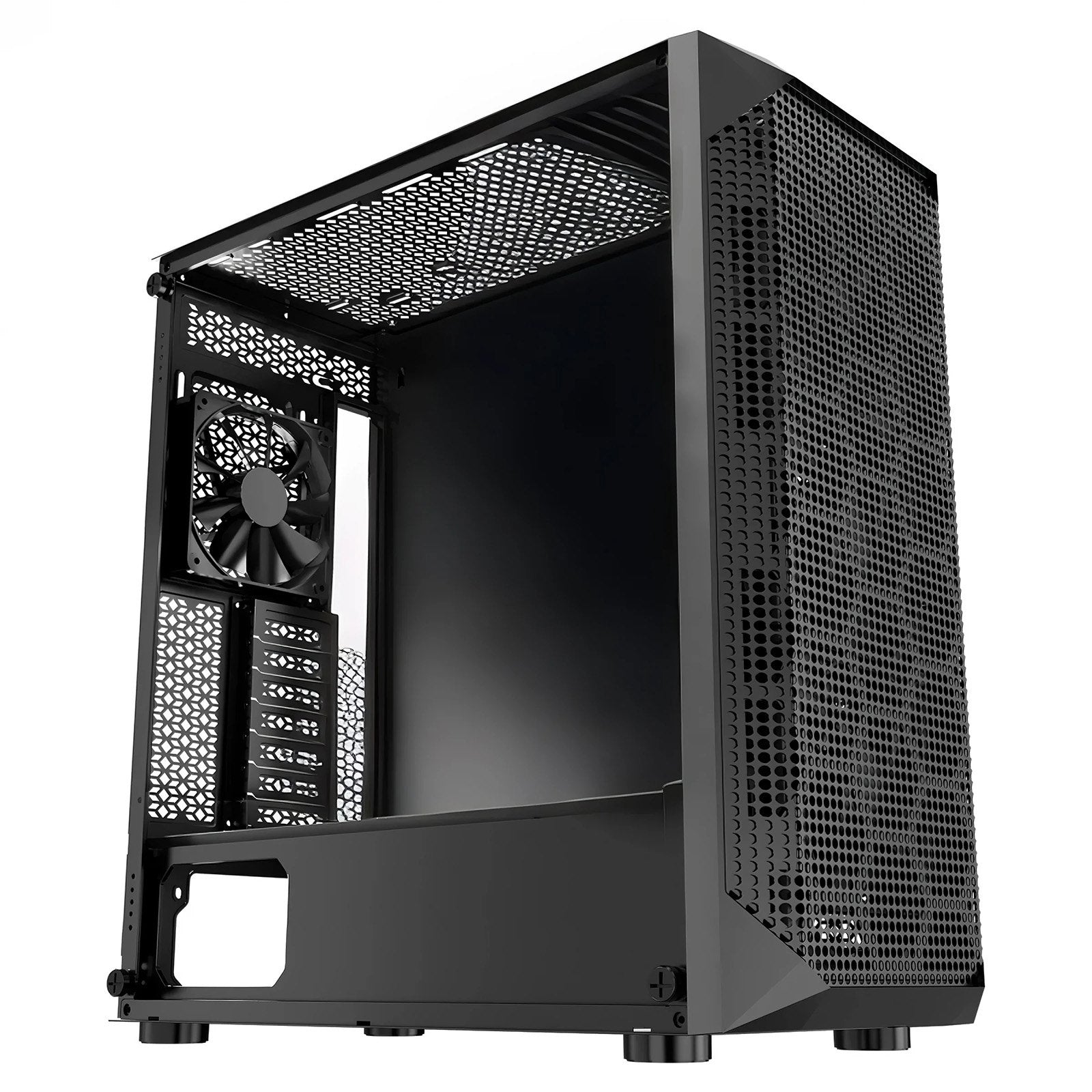 PC Gaming Case, Mid-Tower, Computer Case with High-Airflow Tempered Glass Panel, Dust Filter, 4 x 120 mm V952-DNJXZT120MMBU4Q2Z001V9