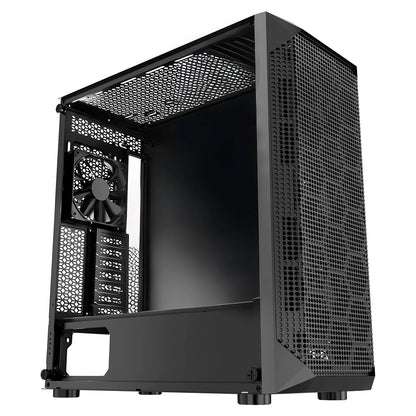 PC Gaming Case, Mid-Tower, Computer Case with High-Airflow Tempered Glass Panel, Dust Filter, 4 x 120 mm V952-DNJXZT120MMBU4Q2Z001V9