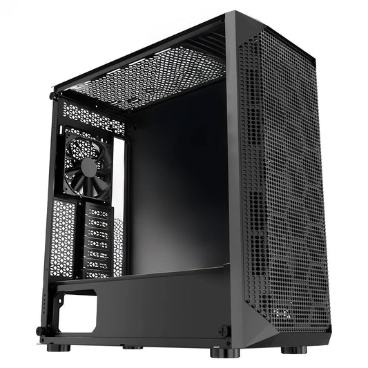 PC Gaming Case, Mid-Tower, Computer Case with High-Airflow Tempered Glass Panel, Dust Filter, 4 x 120 mm V952-DNJXZT120MMBU4Q2Z001V9
