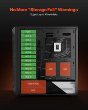PC Gaming Case, Mid-Tower, Computer Case with High-Airflow Tempered Glass Panel, Dust Filter, 4 x 120 mm V952-DNJXZT120MMBU4Q2Z001V9
