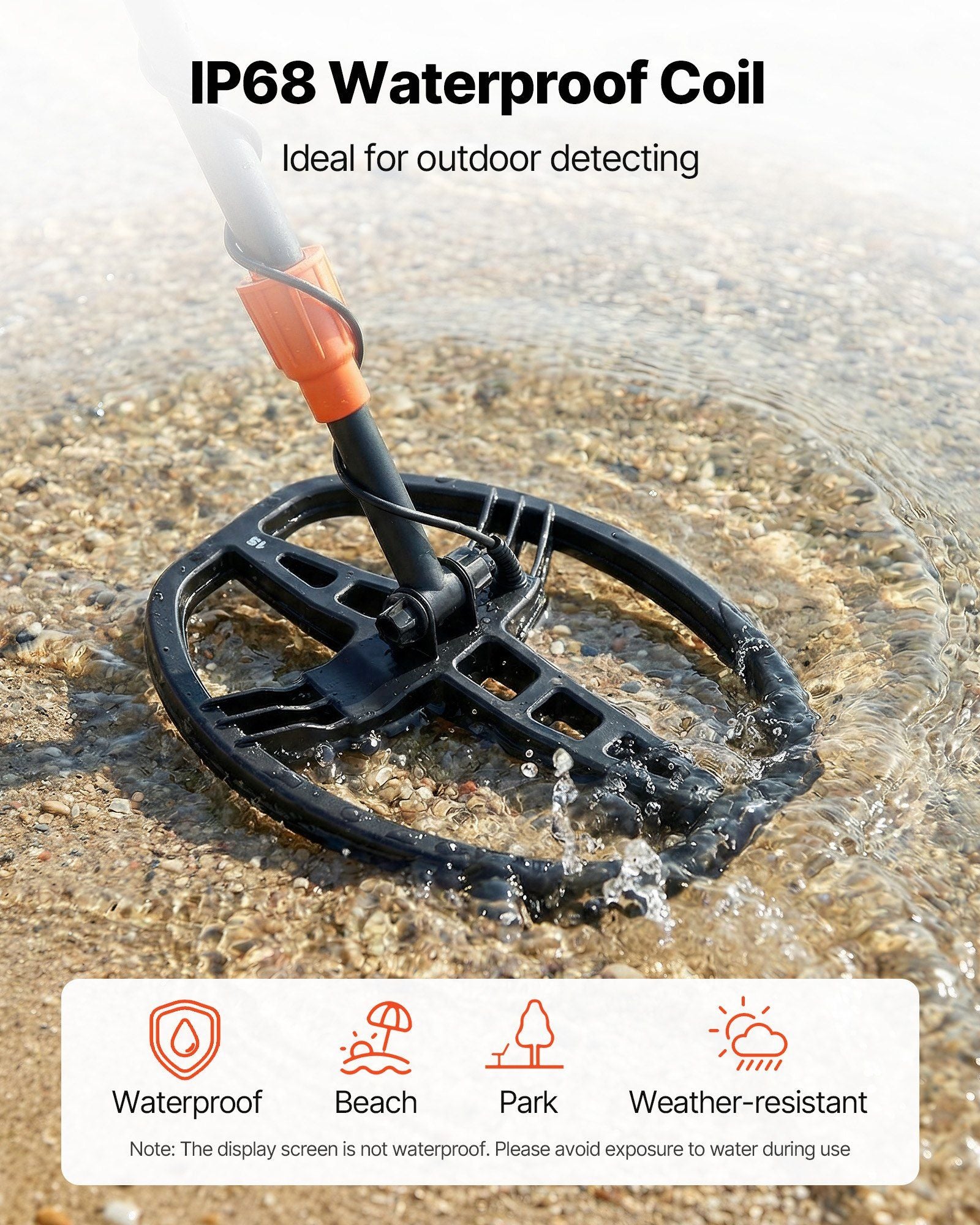 Metal Detector for Adults, 254 mm, Professional High Accuracy Gold Detector, IP68 Waterproof Search Coil with V952-DPJSTCQJB10ID7GHN001V9