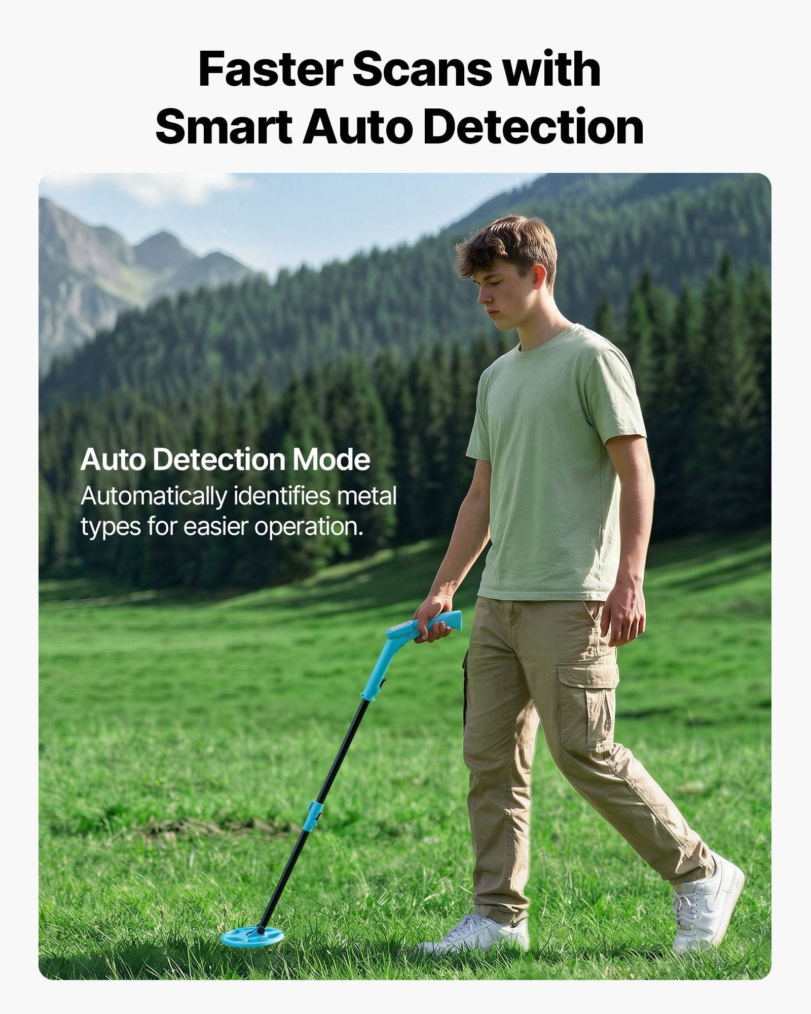 Metal Detector, 101.6 mm, Lightweight Metal Detector with LCD Display, 152.4 mm IP68 Waterproof Search Coil, V952-DPJSTCQJB4INF1RYZ001V9