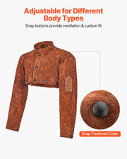 Leather Welding Cape Sleeve, Heavy Duty Flame Resistant Cowhide Safety Cape Sleeves for Men Women, V952-DPKDPKNPXLM0BW738001V0