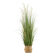 Artificial Grass Plant, 1194mm Reed Flower Grass in Pot, Premium PVC Faux Fake Greenery Shrubs Plant for V952-DPKLWHLS47INJTAC5001V0