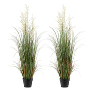 Artificial Grass Plant, 2 Pack 1194mm Reed Flower Grass in Pot, Premium PVC Faux Fake Greenery Shrubs Plant V952-DPKLWHLS47INM48C5001V0