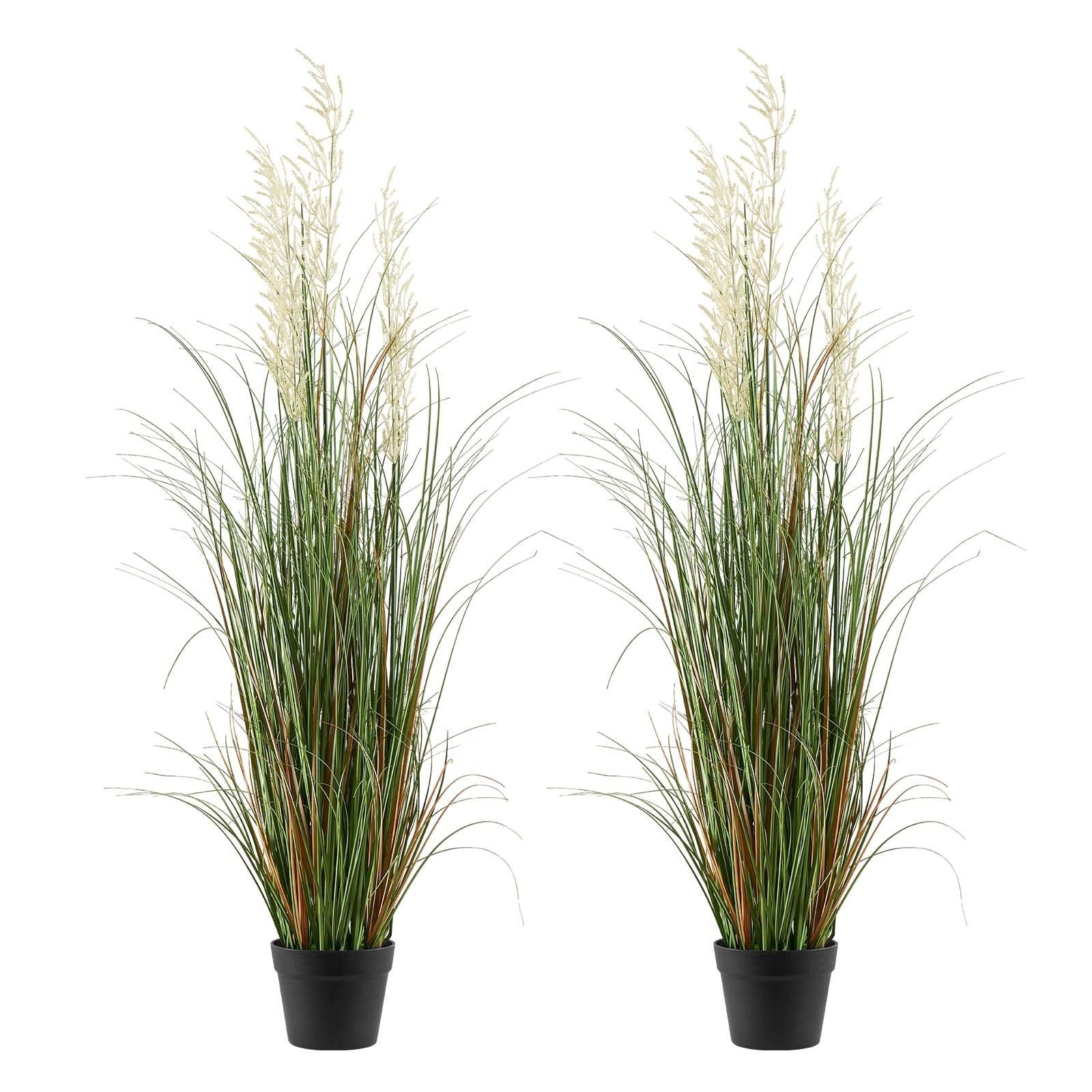 Artificial Grass Plant, 2 Pack 1194mm Reed Flower Grass in Pot, Premium PVC Faux Fake Greenery Shrubs Plant V952-DPKLWHLS47INM48C5001V0