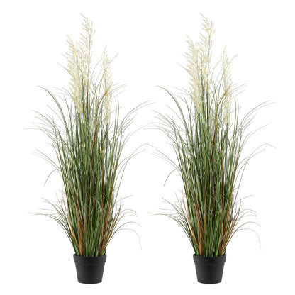 Artificial Grass Plant, 2 Pack 1194mm Reed Flower Grass in Pot, Premium PVC Faux Fake Greenery Shrubs Plant V952-DPKLWHLS47INM48C5001V0