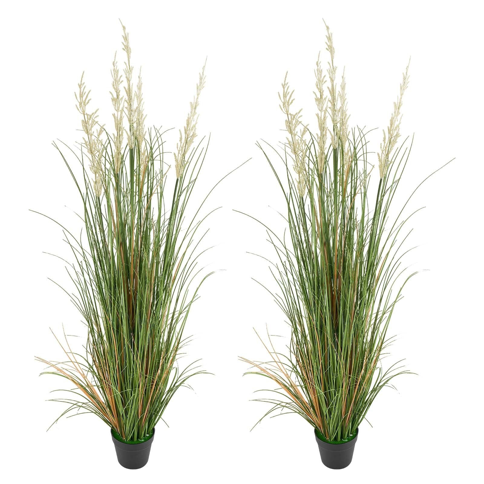 Artificial Grass Plant, 2 Pack 1194mm Reed Flower Grass in Pot, Premium PVC Faux Fake Greenery Shrubs Plant V952-DPKLWHLS47INM48C5001V0