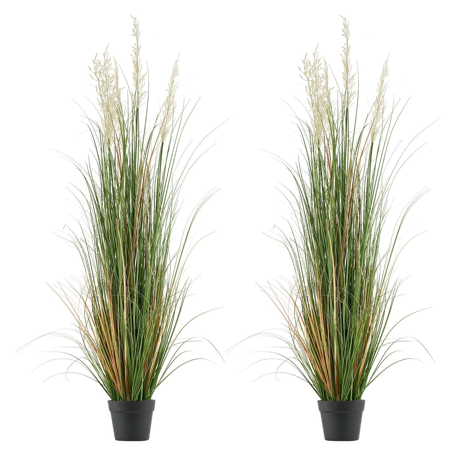 Artificial Grass Plant, 2 Pack 1194mm Reed Flower Grass in Pot, Premium PVC Faux Fake Greenery Shrubs Plant V952-DPKLWHLS47INM48C5001V0
