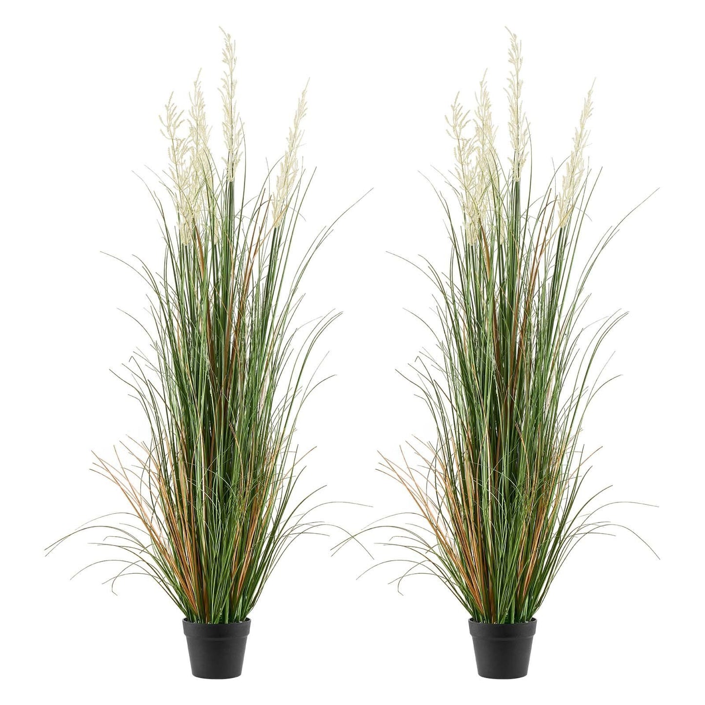 Artificial Grass Plant, 2 Pack 1499mm Faux Reed Flower Grass in Pot, Premium PVC Fake Greenery Shrubs Plant V952-DPKLWHLS59IND2ABK001V0