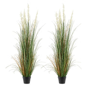 Artificial Grass Plant, 2 Pack 1499mm Faux Reed Flower Grass in Pot, Premium PVC Fake Greenery Shrubs Plant V952-DPKLWHLS59IND2ABK001V0