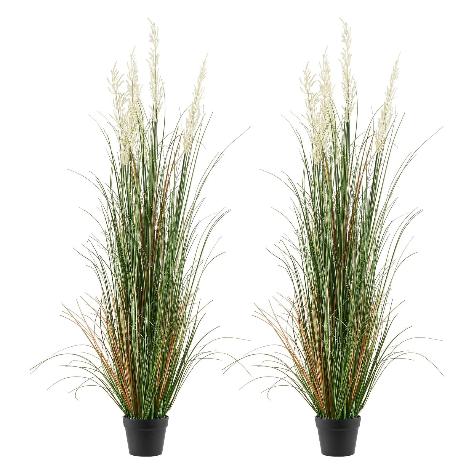 Artificial Grass Plant, 2 Pack 1499mm Faux Reed Flower Grass in Pot, Premium PVC Fake Greenery Shrubs Plant V952-DPKLWHLS59IND2ABK001V0