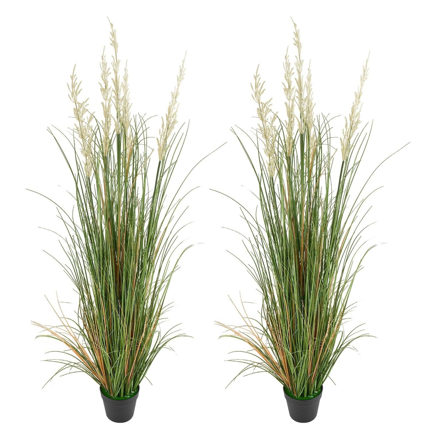 Artificial Grass Plant, 2 Pack 1499mm Faux Reed Flower Grass in Pot, Premium PVC Fake Greenery Shrubs Plant V952-DPKLWHLS59IND2ABK001V0