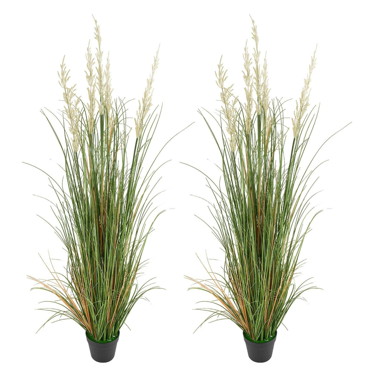 Artificial Grass Plant, 2 Pack 1499mm Faux Reed Flower Grass in Pot, Premium PVC Fake Greenery Shrubs Plant V952-DPKLWHLS59IND2ABK001V0
