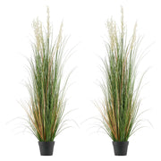 Artificial Grass Plant, 2 Pack 1499mm Faux Reed Flower Grass in Pot, Premium PVC Fake Greenery Shrubs Plant V952-DPKLWHLS59IND2ABK001V0