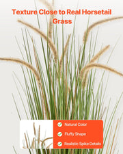 Artificial Grass Plant, 2 Pack 1194mm Horsetail Reed Grass in Pot, Premium PVC Faux Fake Greenery Shrubs V952-DPKMWCLS47INQSMT0001V0