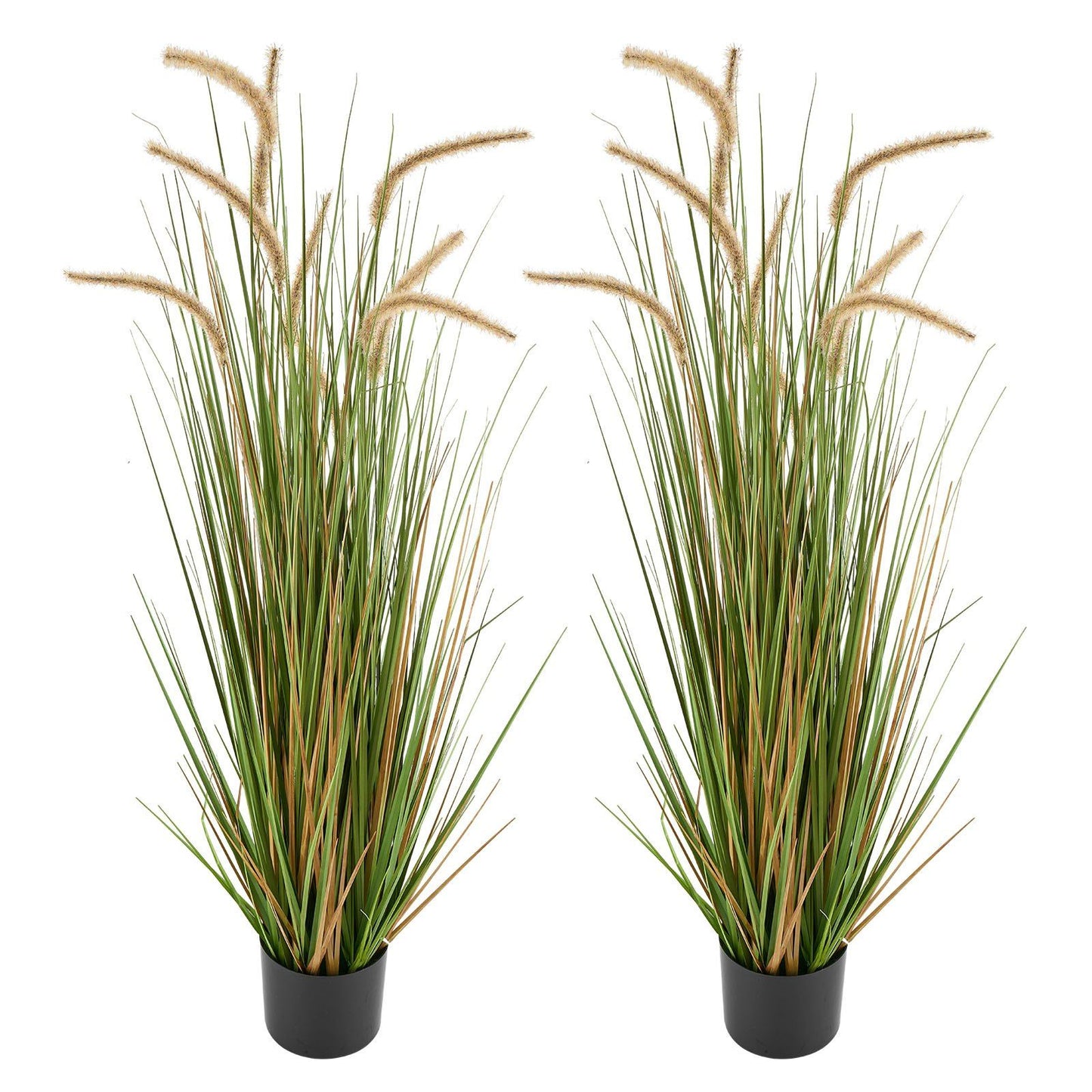 Artificial Grass Plant, 2 Pack 1194mm Horsetail Reed Grass in Pot, Premium PVC Faux Fake Greenery Shrubs V952-DPKMWCLS47INQSMT0001V0