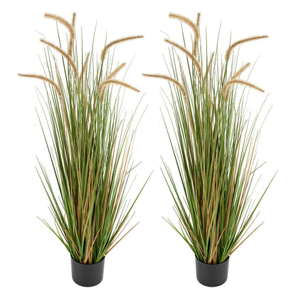Artificial Grass Plant, 2 Pack 1194mm Horsetail Reed Grass in Pot, Premium PVC Faux Fake Greenery Shrubs V952-DPKMWCLS47INQSMT0001V0