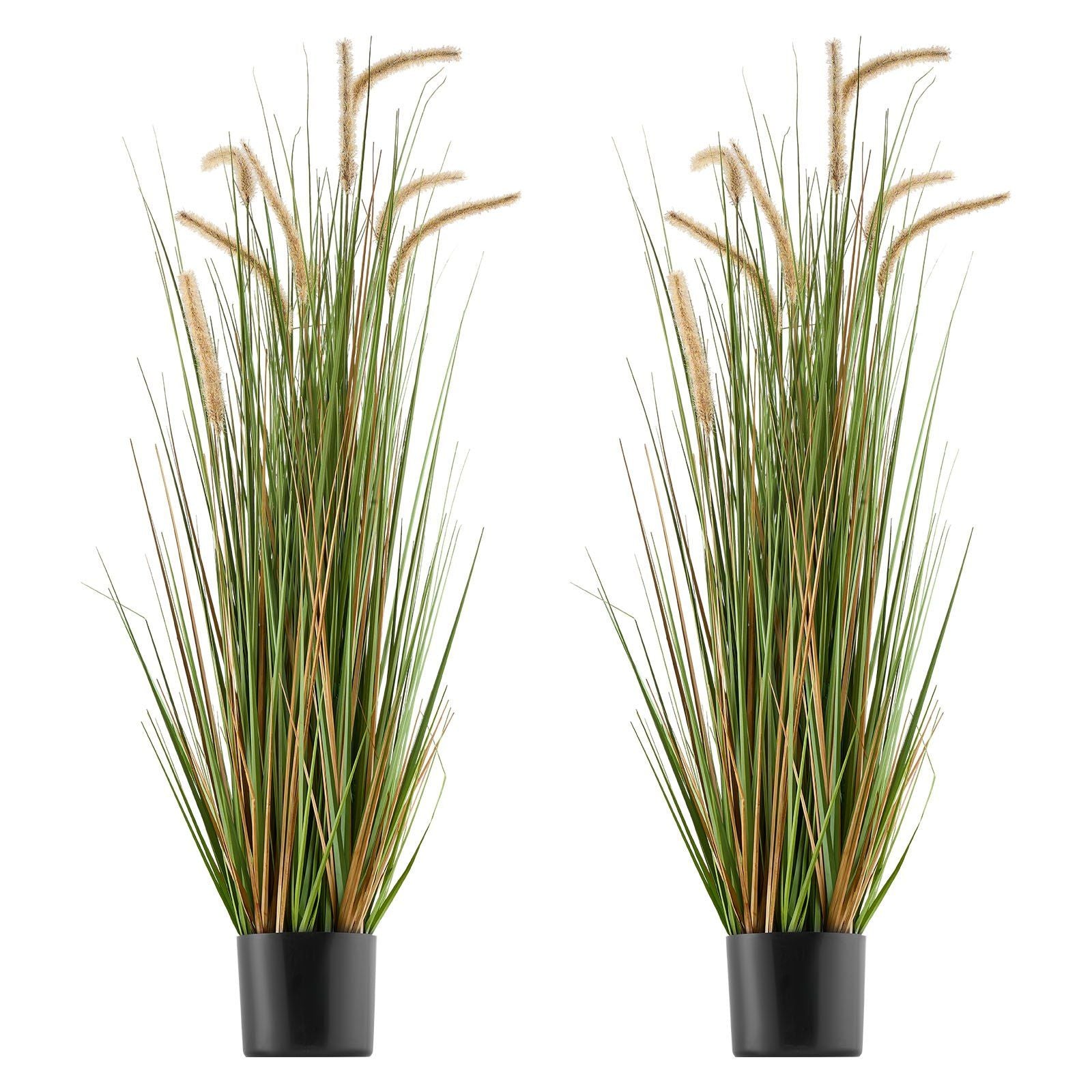 Artificial Grass Plant, 2 Pack 1194mm Horsetail Reed Grass in Pot, Premium PVC Faux Fake Greenery Shrubs V952-DPKMWCLS47INQSMT0001V0