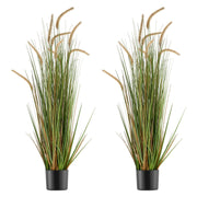 Artificial Grass Plant, 2 Pack 1194mm Horsetail Reed Grass in Pot, Premium PVC Faux Fake Greenery Shrubs V952-DPKMWCLS47INQSMT0001V0