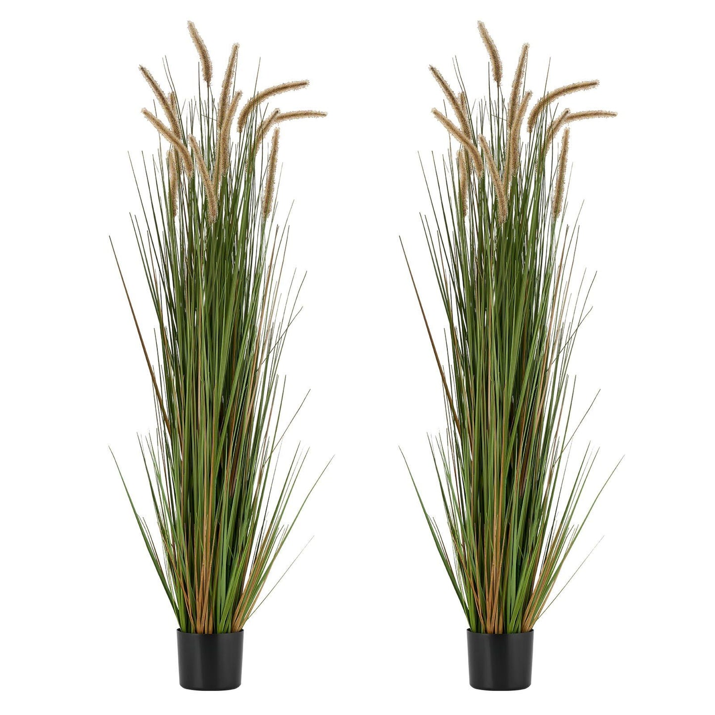 Artificial Grass Plant, 2 Pack 1499mm Horsetail Reed Grass in Pot, Premium PVC Faux Fake Greenery Shrubs V952-DPKMWCLS59INN4HXO001V0