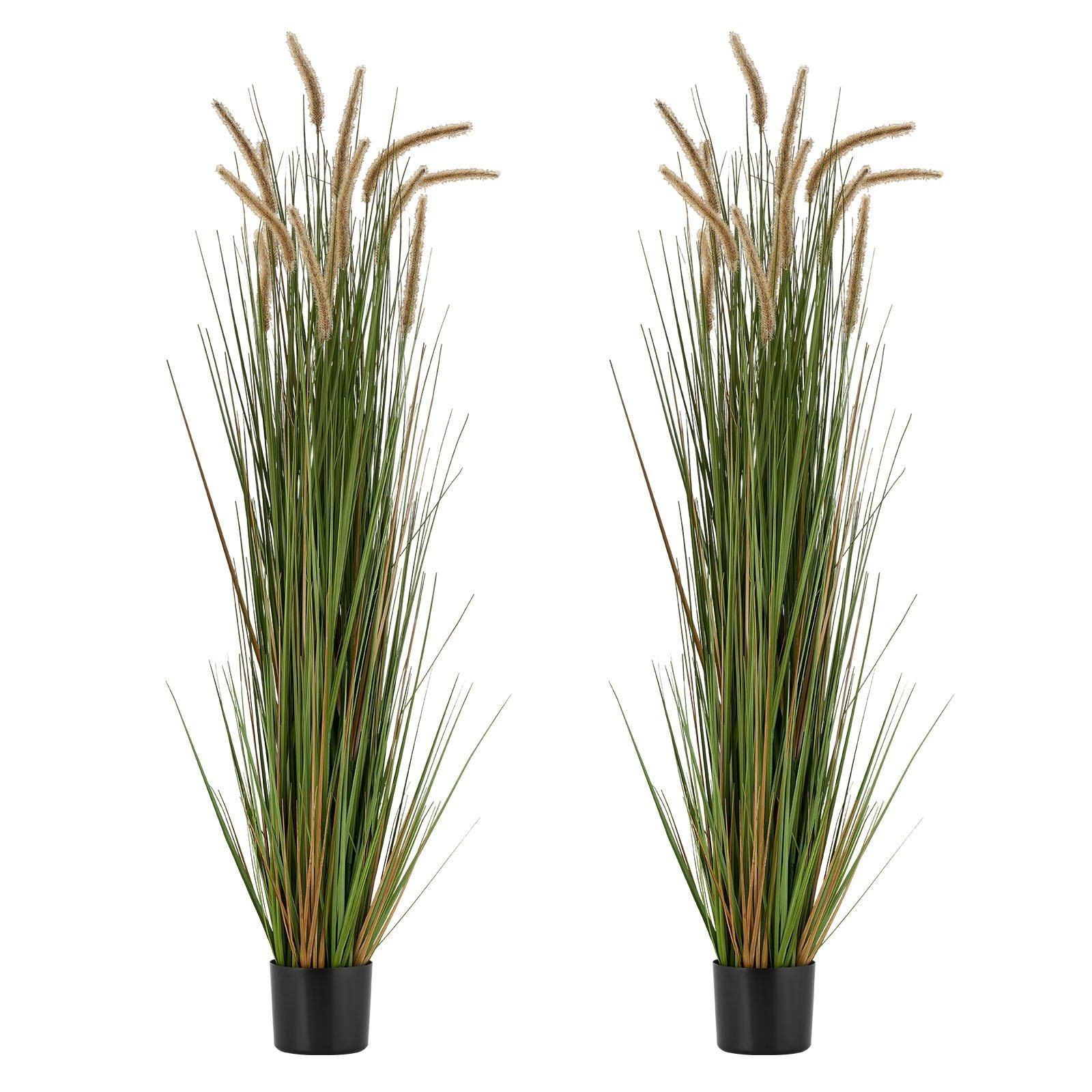 Artificial Grass Plant, 2 Pack 1499mm Horsetail Reed Grass in Pot, Premium PVC Faux Fake Greenery Shrubs V952-DPKMWCLS59INN4HXO001V0