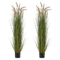 Artificial Grass Plant, 2 Pack 1499mm Horsetail Reed Grass in Pot, Premium PVC Faux Fake Greenery Shrubs V952-DPKMWCLS59INN4HXO001V0