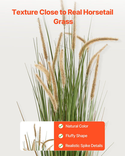 Artificial Grass Plant, 2 Pack 1499mm Horsetail Reed Grass in Pot, Premium PVC Faux Fake Greenery Shrubs V952-DPKMWCLS59INN4HXO001V0
