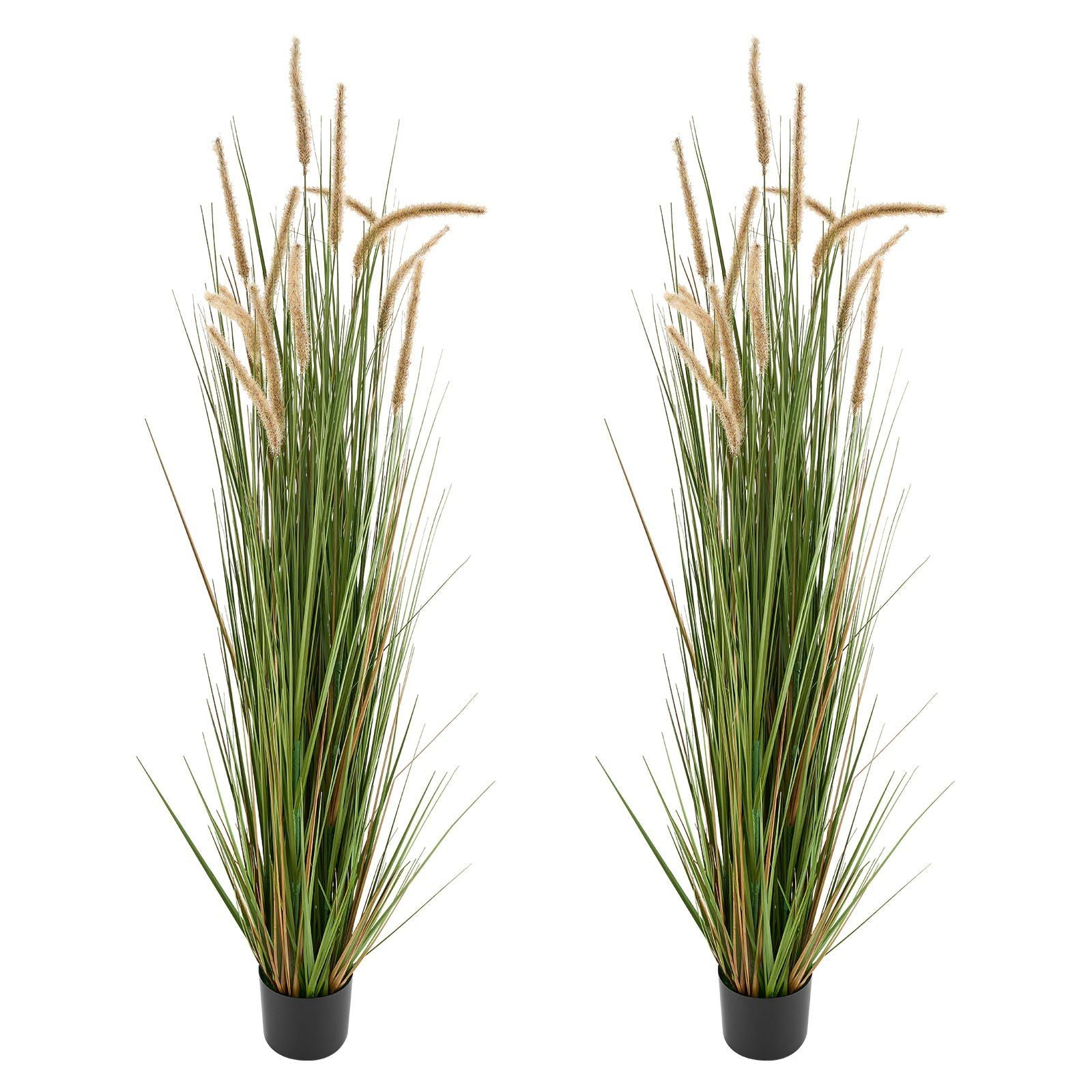 Artificial Grass Plant, 2 Pack 1499mm Horsetail Reed Grass in Pot, Premium PVC Faux Fake Greenery Shrubs V952-DPKMWCLS59INN4HXO001V0