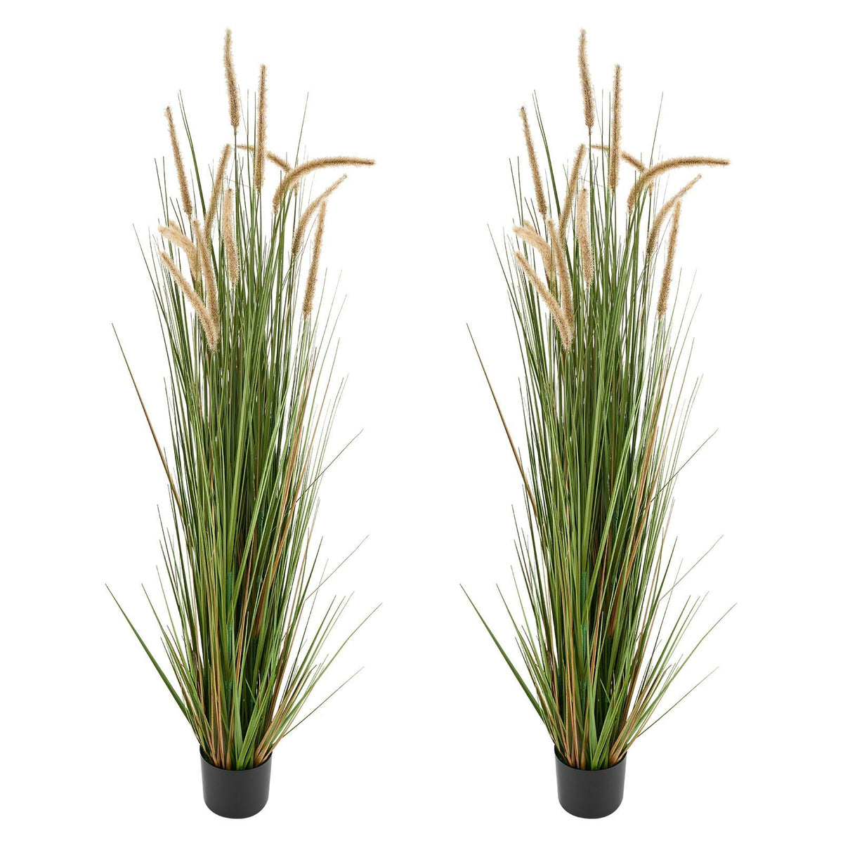 Artificial Grass Plant, 2 Pack 1499mm Horsetail Reed Grass in Pot, Premium PVC Faux Fake Greenery Shrubs V952-DPKMWCLS59INN4HXO001V0
