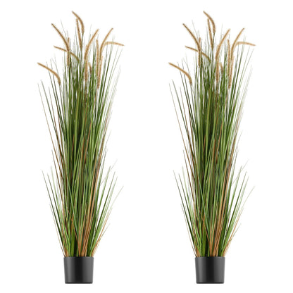 Artificial Grass Plant, 2 Pack 1499mm Horsetail Reed Grass in Pot, Premium PVC Faux Fake Greenery Shrubs V952-DPKMWCLS59INN4HXO001V0
