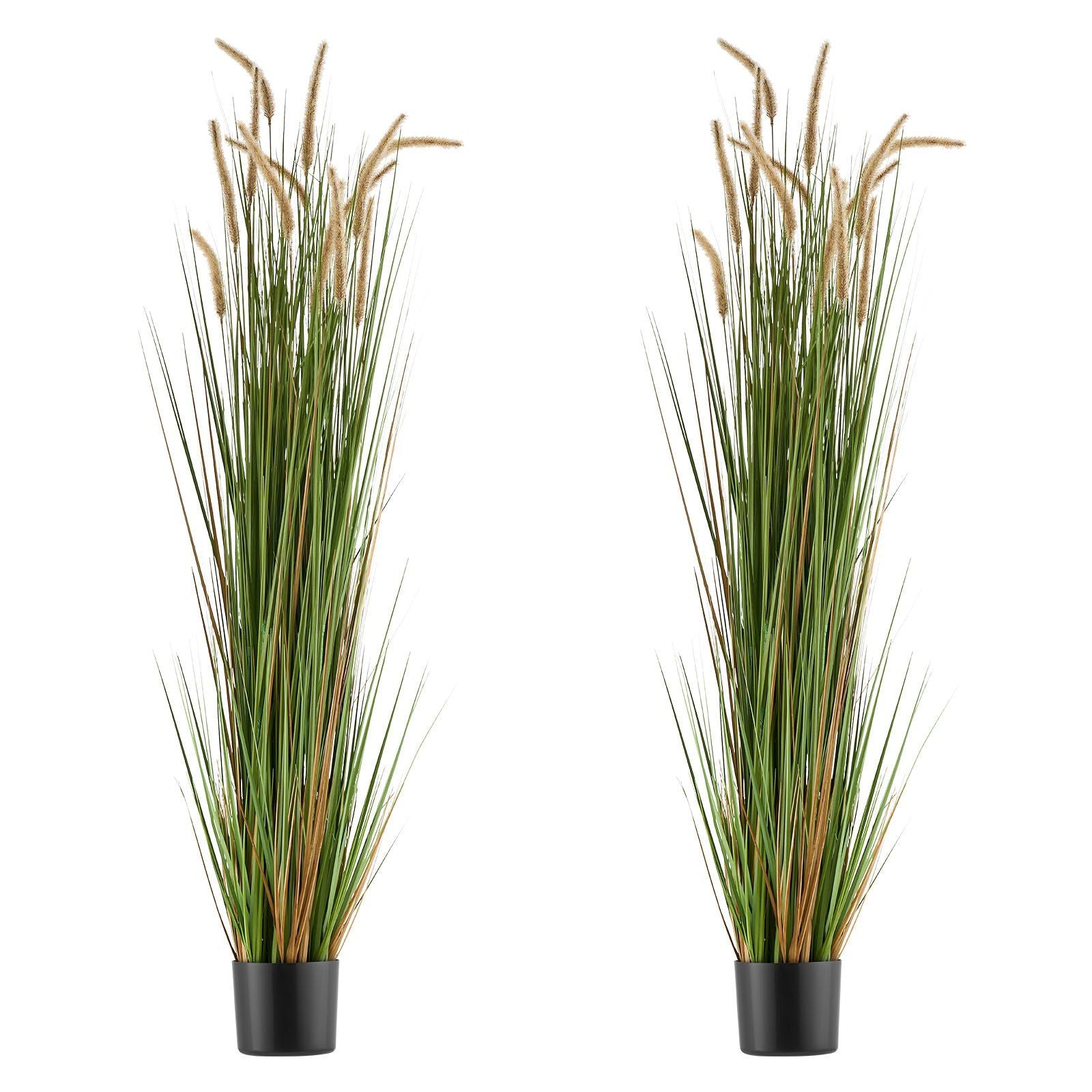 Artificial Grass Plant, 2 Pack 1499mm Horsetail Reed Grass in Pot, Premium PVC Faux Fake Greenery Shrubs V952-DPKMWCLS59INN4HXO001V0
