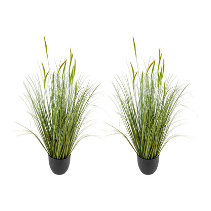 Artificial Grass Plant, 2 Pack 889mm Cattail Grass in Pot, Premium PVC Faux Fake Greenery Shrubs Plant for V952-DPKXPLWCLS35CCHPH001V0