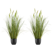 Artificial Grass Plant, 2 Pack 889mm Cattail Grass in Pot, Premium PVC Faux Fake Greenery Shrubs Plant for V952-DPKXPLWCLS35CCHPH001V0