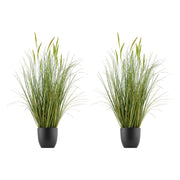 Artificial Grass Plant, 2 Pack 889mm Cattail Grass in Pot, Premium PVC Faux Fake Greenery Shrubs Plant for V952-DPKXPLWCLS35CCHPH001V0