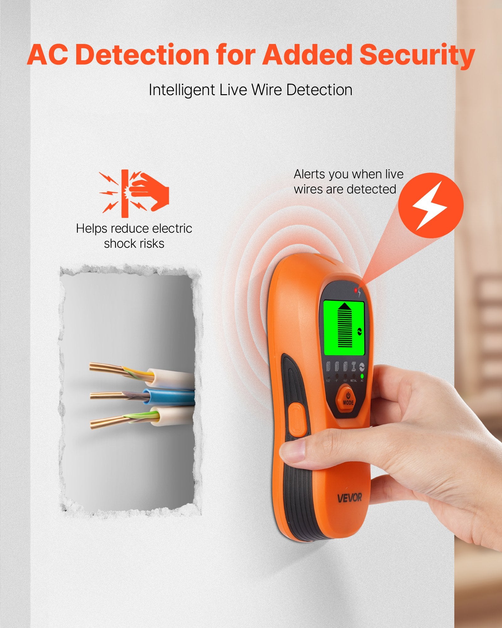 Stud Finder Wall Scanner, 5 in 1, Electronic Wall Stud Detector with Smart Sensor, High-Definition LCD V952-DPMTCQCS0000LG5VR001V9