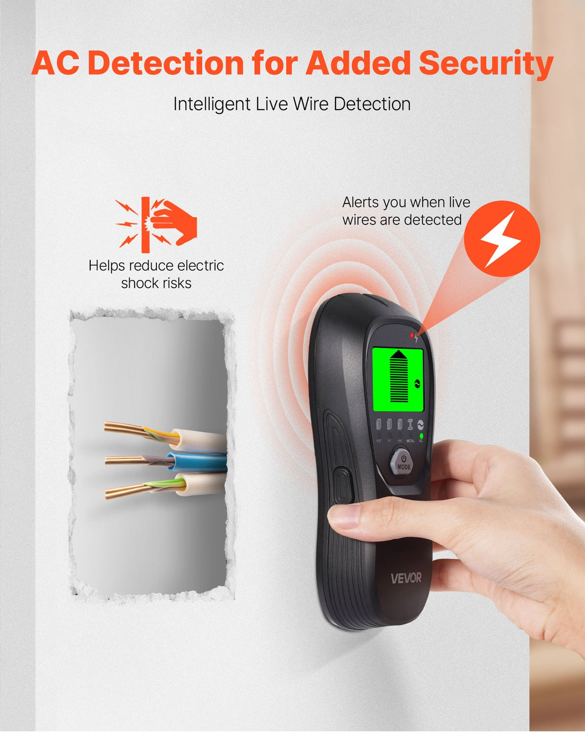 Stud Finder Wall Scanner, 5 in 1, Electronic Wall Stud Detector with Smart Sensor, High-Definition LCD V952-DPMTCQHS0000CK1ZS001V9